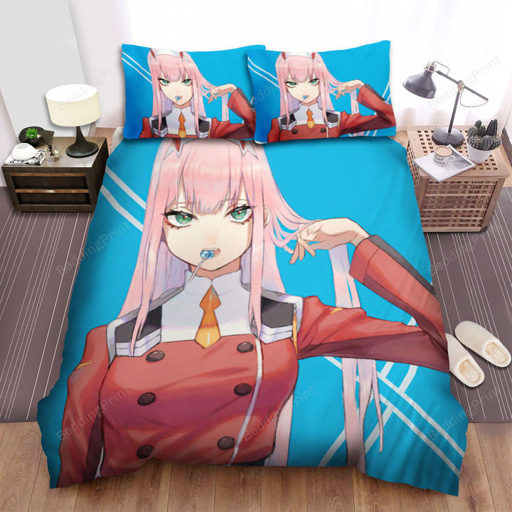 Darling In The Franxx Zero Two Code 002 Portrait Drawing Bed Sheets Spread Duvet Cover Bedding Sets