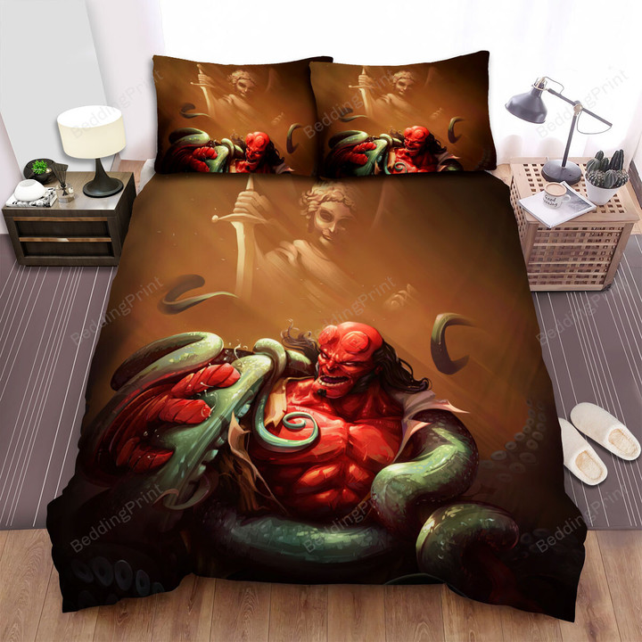 Hellboy Movie Digital Art Bed Sheets Spread Comforter Duvet Cover Bedding Sets
