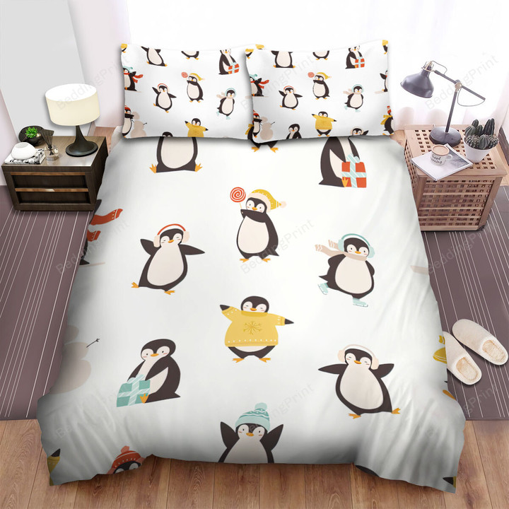 The Wildlife - The Penguin In Winter Seamless Bed Sheets Spread Duvet Cover Bedding Sets