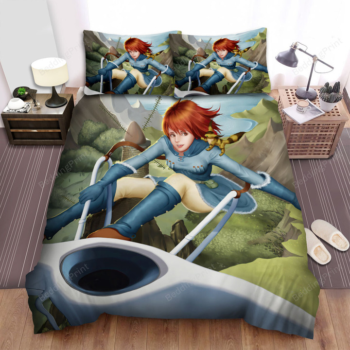 Nausicaä Of The Valley Of The Wind (1984) Joke In The Air Movie Poster Bed Sheets Spread Comforter Duvet Cover Bedding Sets