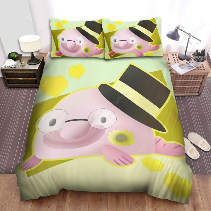 The Wild Animal -The Blobfish Wearing Hat Art Bed Sheets Spread Duvet Cover Bedding Sets