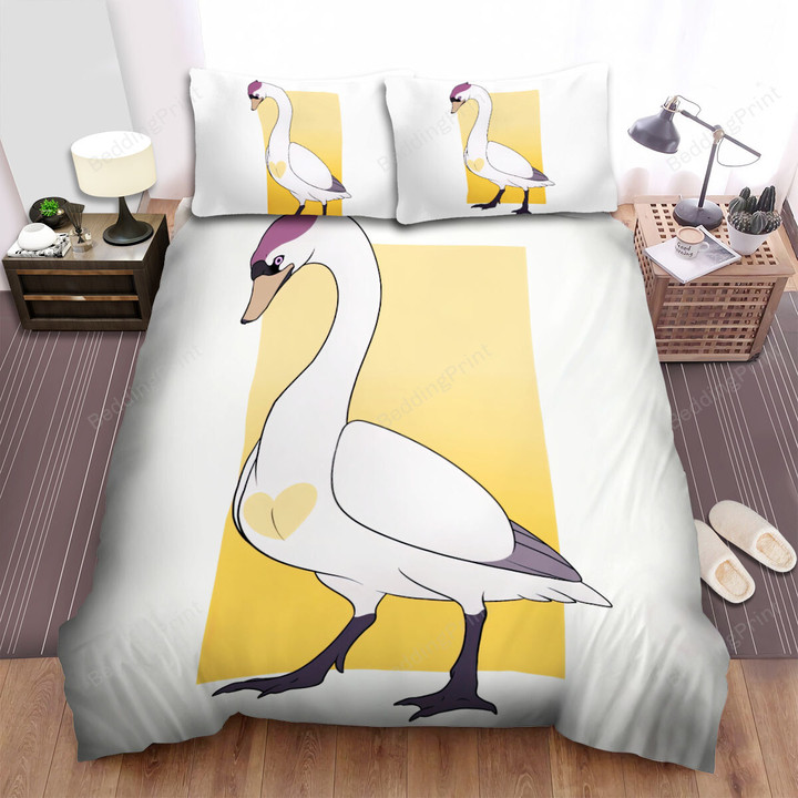 The Swan With Heart Chest Bed Sheets Spread Duvet Cover Bedding Sets