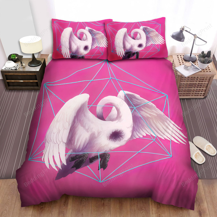 The Swan In The Hexagon Art Bed Sheets Spread Duvet Cover Bedding Sets