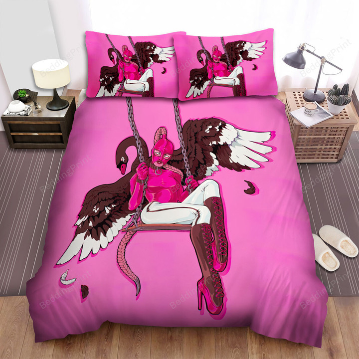 The Black Swan On The Swing Bed Sheets Spread Duvet Cover Bedding Sets