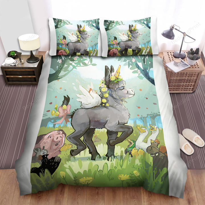 The Donkey In Others Animals Eyes Bed Sheets Spread Duvet Cover Bedding Sets