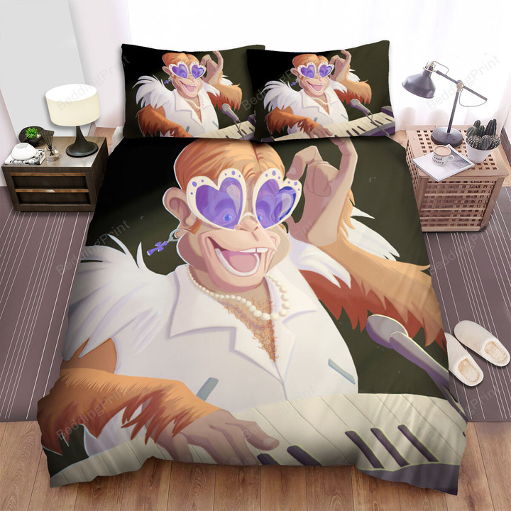 The Wild Animal - The Orangutan Playing The Organ Bed Sheets Spread Duvet Cover Bedding Sets
