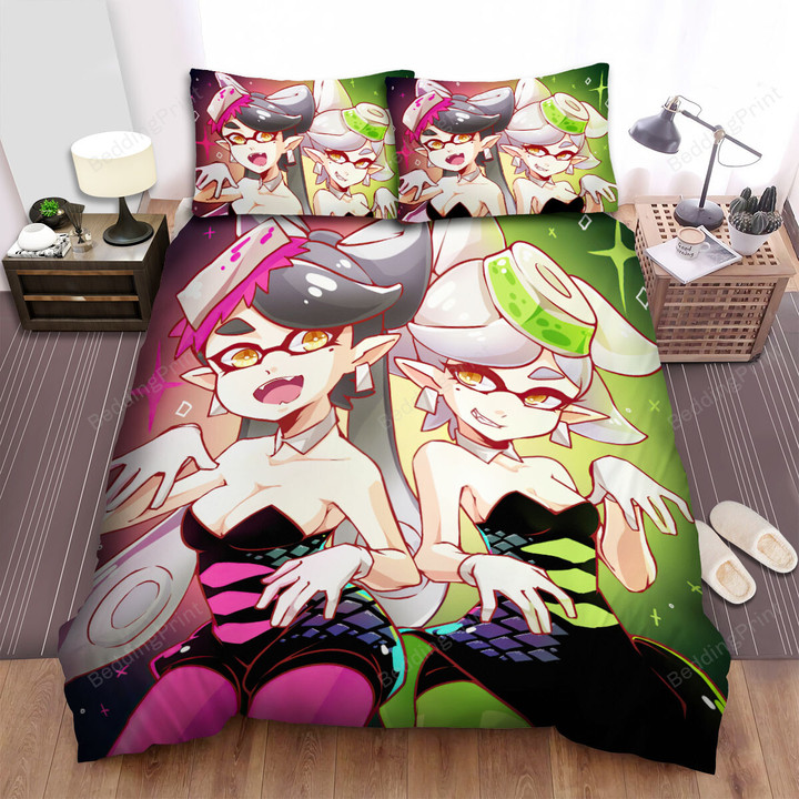 Splatoon - Marie And Callie So Beautiful Bed Sheets Spread Duvet Cover Bedding Sets