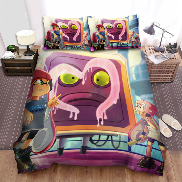 Splatoon - Poor Mighty Octostomp Bed Sheets Spread Duvet Cover Bedding Sets