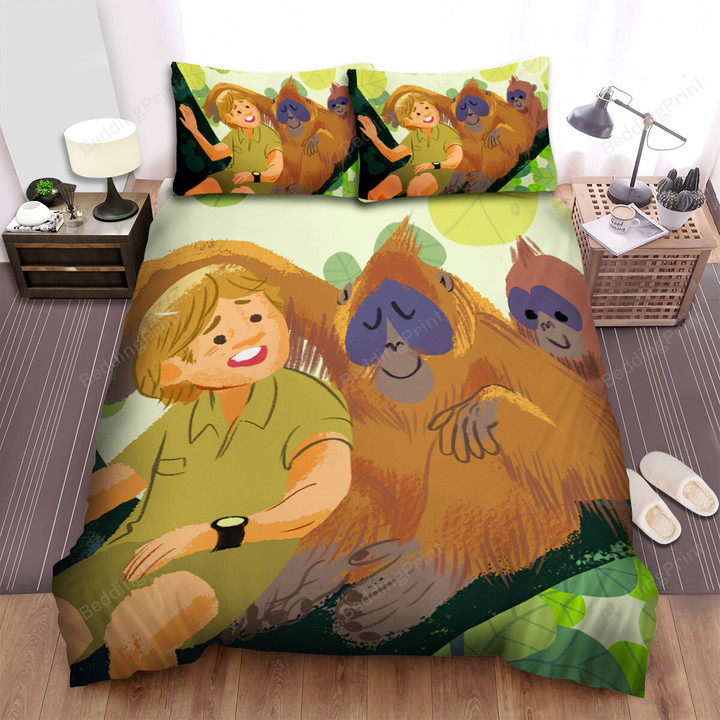 The Wild Animal - The Orangutan And The Biologist Bed Sheets Spread Duvet Cover Bedding Sets