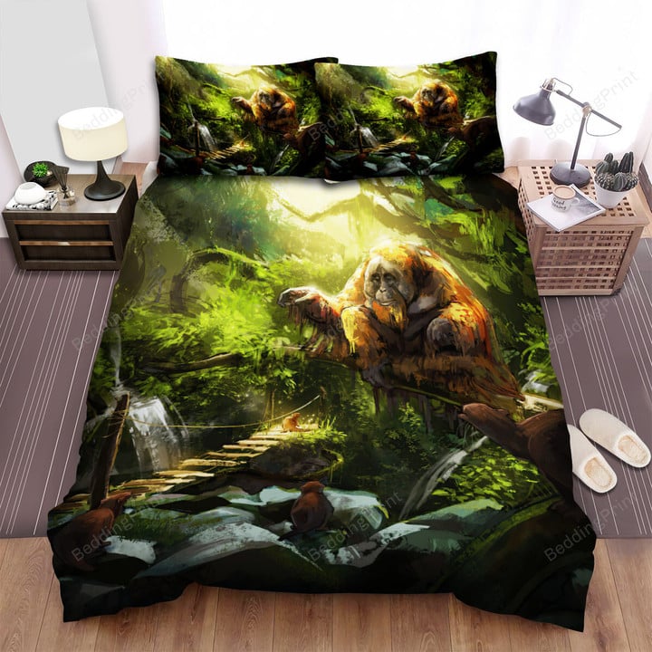 The Wild Animal - The Orangutan In The Ancient Forest Bed Sheets Spread Duvet Cover Bedding Sets