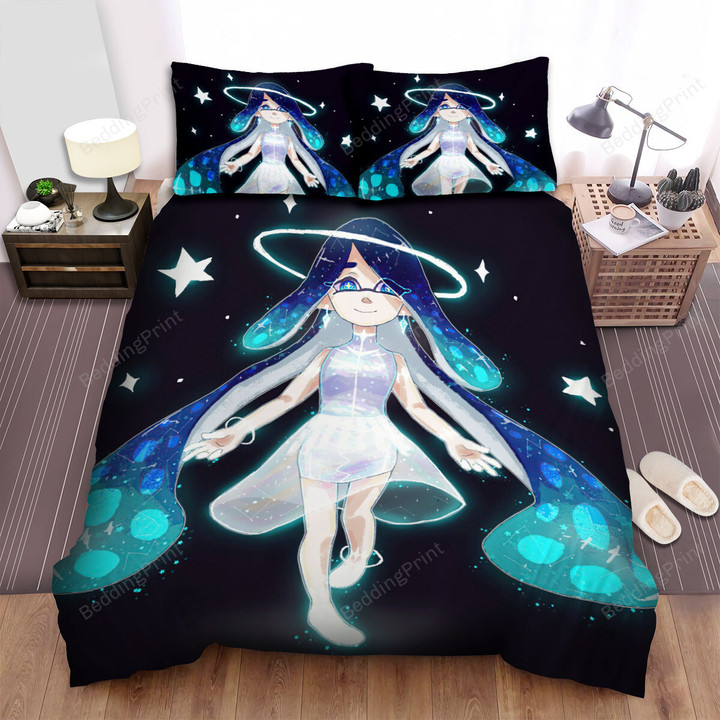 Splatoon - The Squid Girl Fanart Bed Sheets Spread Duvet Cover Bedding Sets