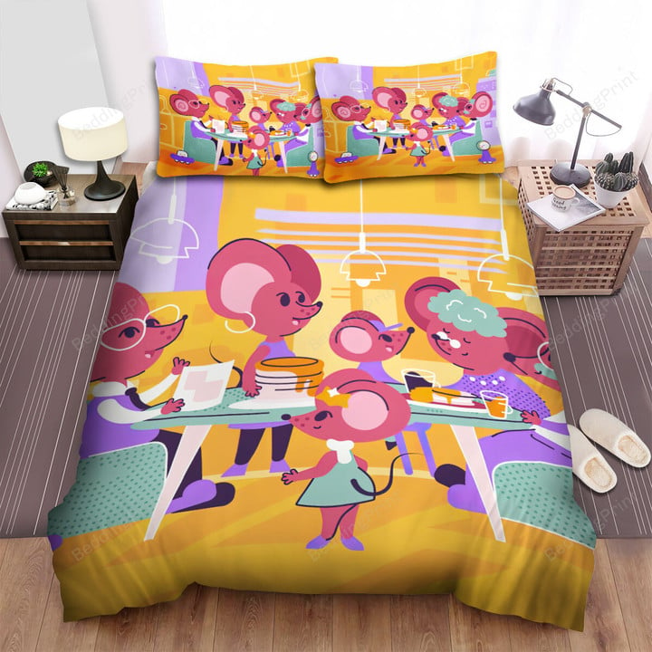 The Wild Creature - The Mouse Family In The Morning Bed Sheets Spread Duvet Cover Bedding Sets