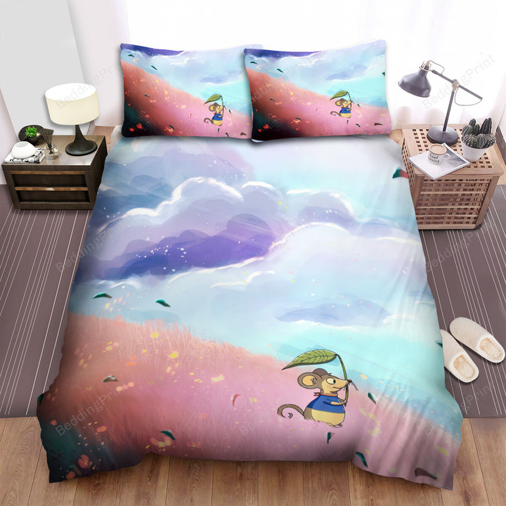 The Wild Creature - The Mouse In The Pink Field Bed Sheets Spread Duvet Cover Bedding Sets