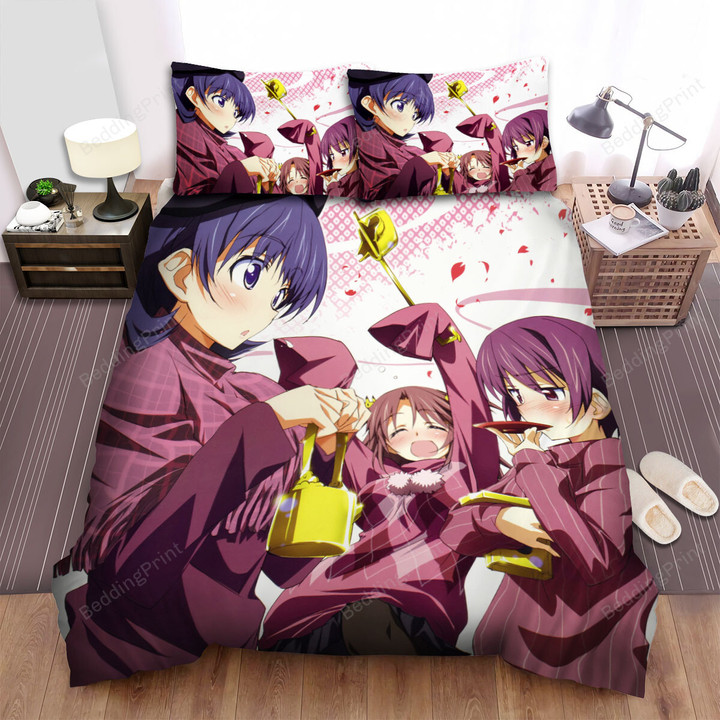 Infinite Stratos Girls In Burgundy Sweater Bed Sheets Spread Duvet Cover Bedding Sets