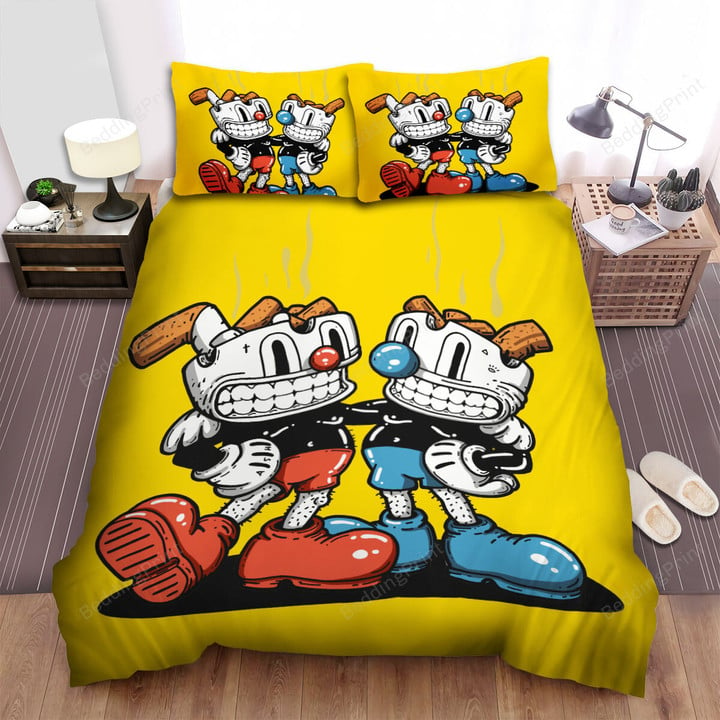 Cuphead - The Cigarettes Cuphead And Mugman Bed Sheets Spread Duvet Cover Bedding Sets