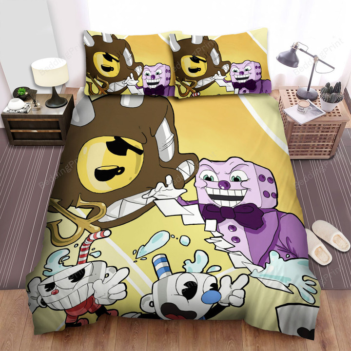 Cuphead - The Video Fanart Bed Sheets Spread Duvet Cover Bedding Sets