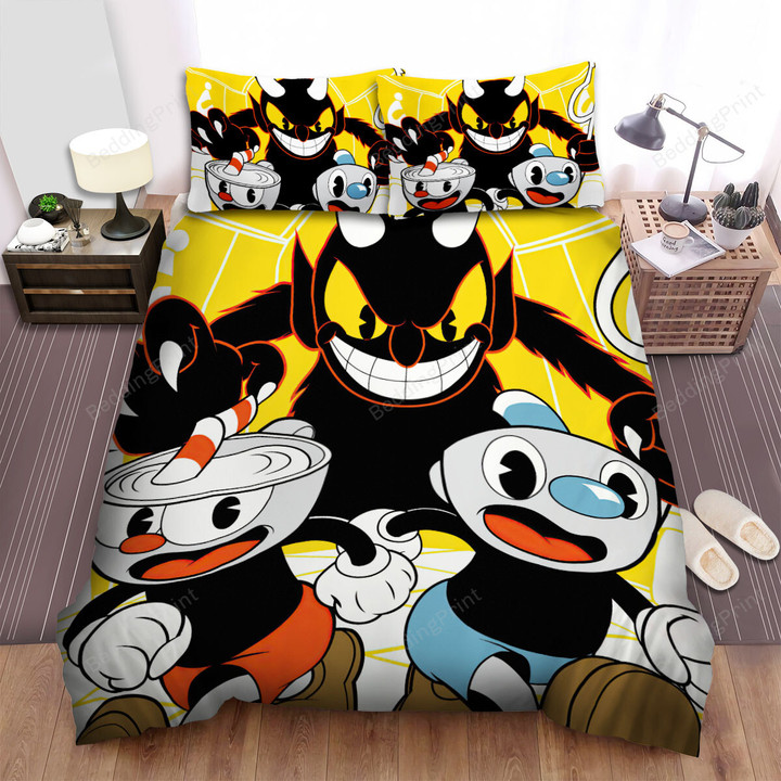 Cuphead - Don't Deal With The Evil Bed Sheets Spread Duvet Cover Bedding Sets