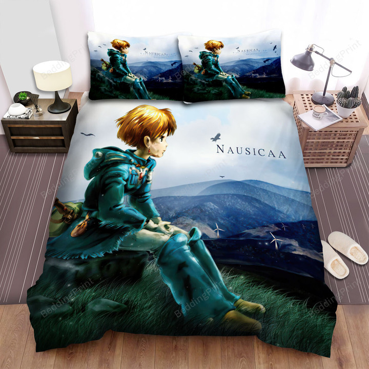Nausicaä Of The Valley Of The Wind (1984) Girl Looking Into The Distance Movie Poster Bed Sheets Spread Comforter Duvet Cover Bedding Sets