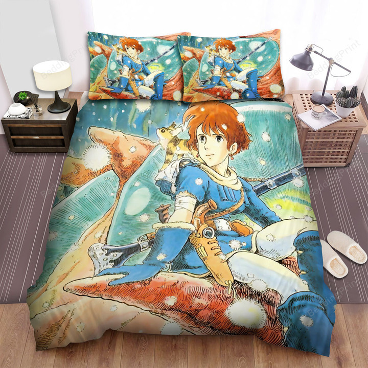 Nausicaä Of The Valley Of The Wind (1984) Painting Girl Movie Poster Bed Sheets Spread Comforter Duvet Cover Bedding Sets