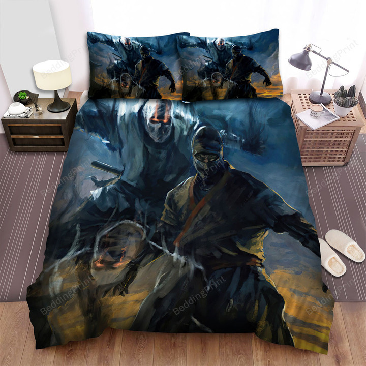 The Shadows Of A Ninja Artwork Bed Sheets Spread Duvet Cover Bedding Sets