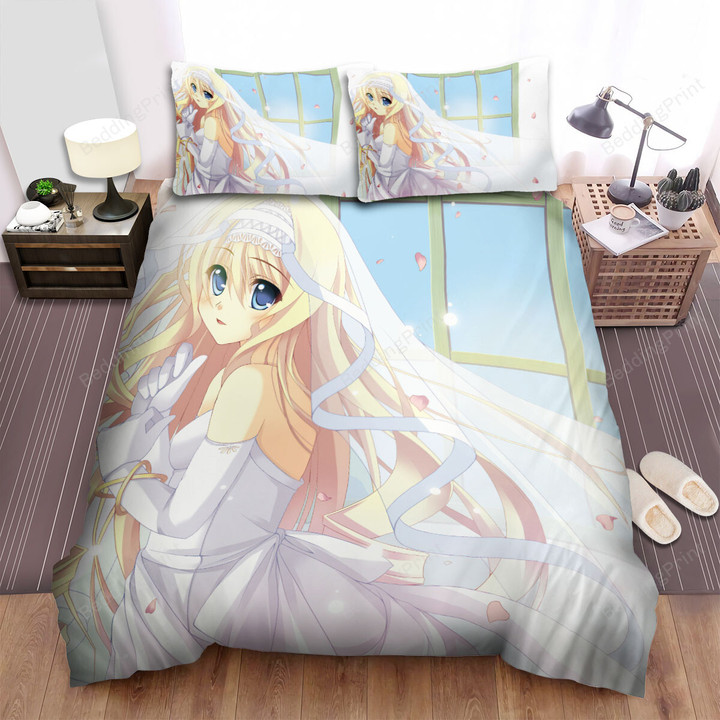 Infinite Stratos Cecilia Alcott In Wedding Dress Bed Sheets Spread Duvet Cover Bedding Sets