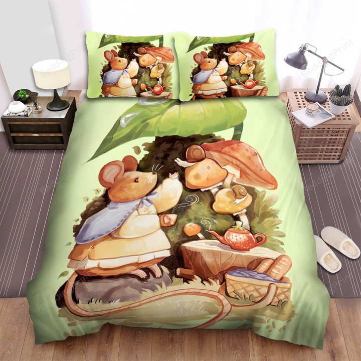 The Wildlife - The Mouse Drinking Tea Bed Sheets Spread Duvet Cover Bedding Sets