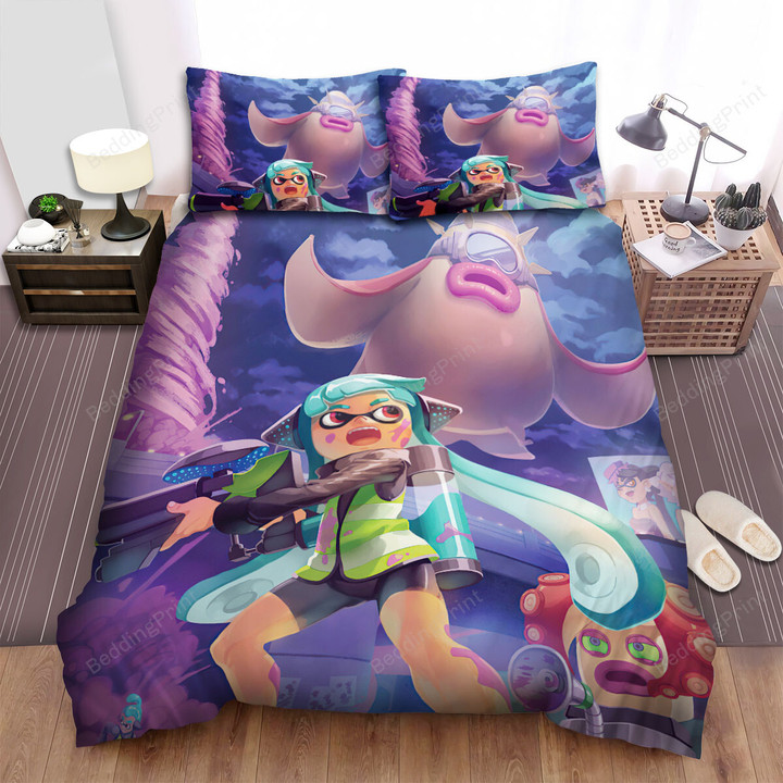 Splatoon - Agent 3 In The Battle Bed Sheets Spread Duvet Cover Bedding Sets