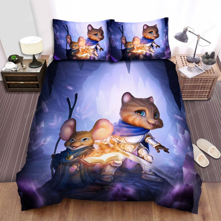 The Wild Animal - The Mouse Magician And The Knight Cat Bed Sheets Spread Duvet Cover Bedding Sets