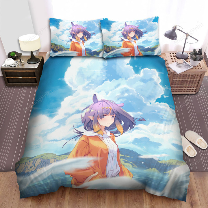 Ninomae Ina'nis In Blue Sky Artwork Bed Sheets Spread Duvet Cover Bedding Sets
