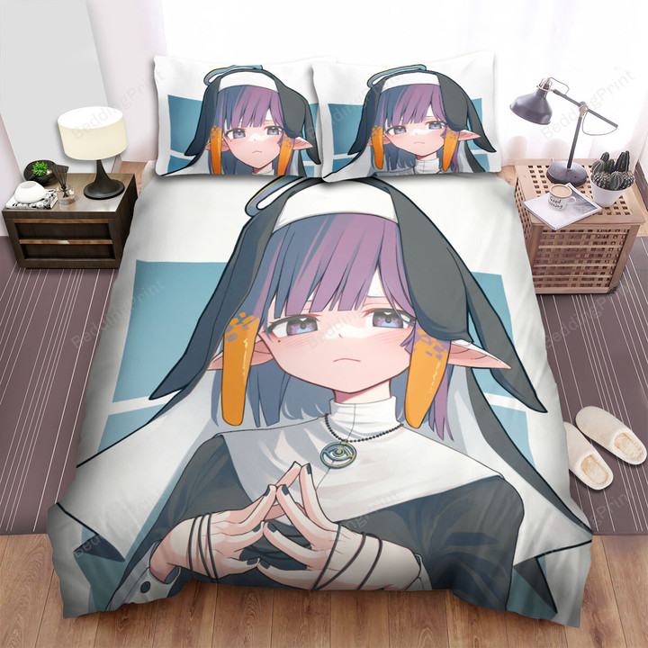 Ninomae Ina'nis In Nun Costume Bed Sheets Spread Duvet Cover Bedding Sets