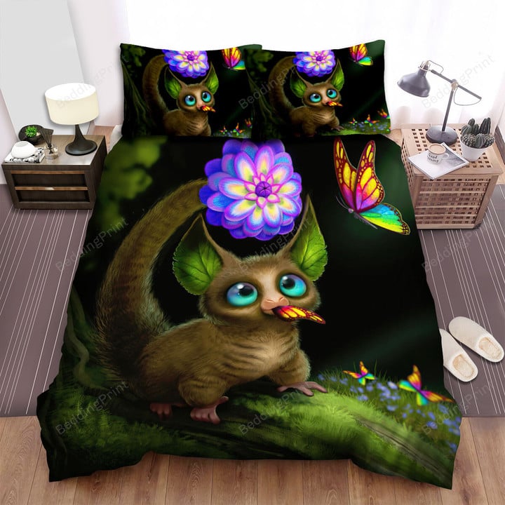 The Lemur Eating A Butterfly Bed Sheets Spread Duvet Cover Bedding Sets