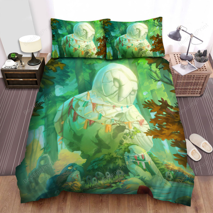 The Wild Bird - The Owl Statue Art Bed Sheets Spread Duvet Cover Bedding Sets