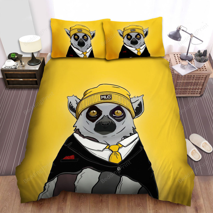The Lemur In Suit Bed Sheets Spread Duvet Cover Bedding Sets