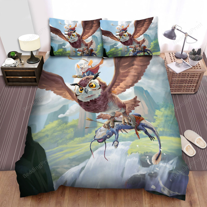 The Mouse Riding On His Owl Bed Sheets Spread Duvet Cover Bedding Sets