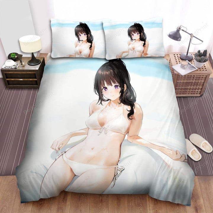 Hyouka Eru Chitanda In Swimming Pool Bed Sheets Spread Duvet Cover Bedding Sets