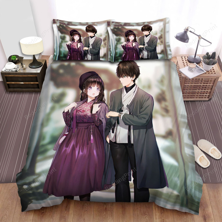 Hyouka Houtarou & Eru In Japanese Style Bed Sheets Spread Duvet Cover Bedding Sets