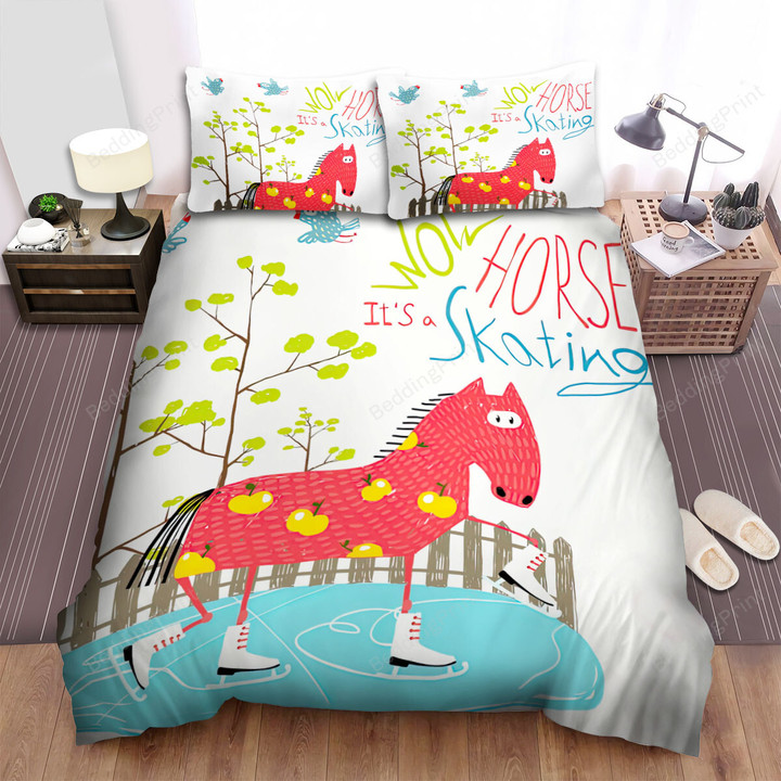 The Wildlife - A Horse Skating Art Bed Sheets Spread Duvet Cover Bedding Sets