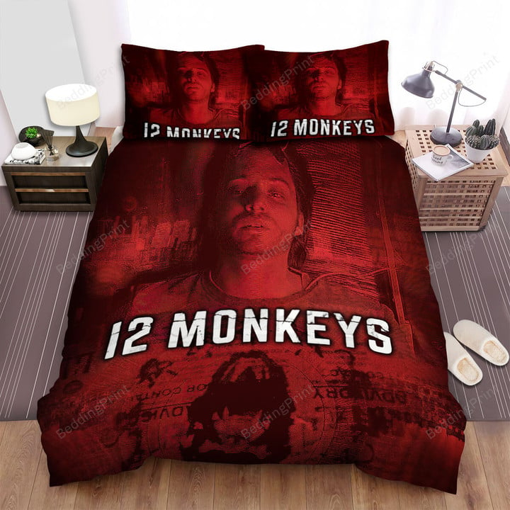 12 Monkeys (2015–2018) Red Poster Movie Poster Bed Sheets Spread Comforter Duvet Cover Bedding Sets