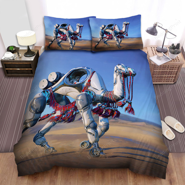 The Wild Animal - The Camel Robot Moving In Desert Bed Sheets Spread Duvet Cover Bedding Sets