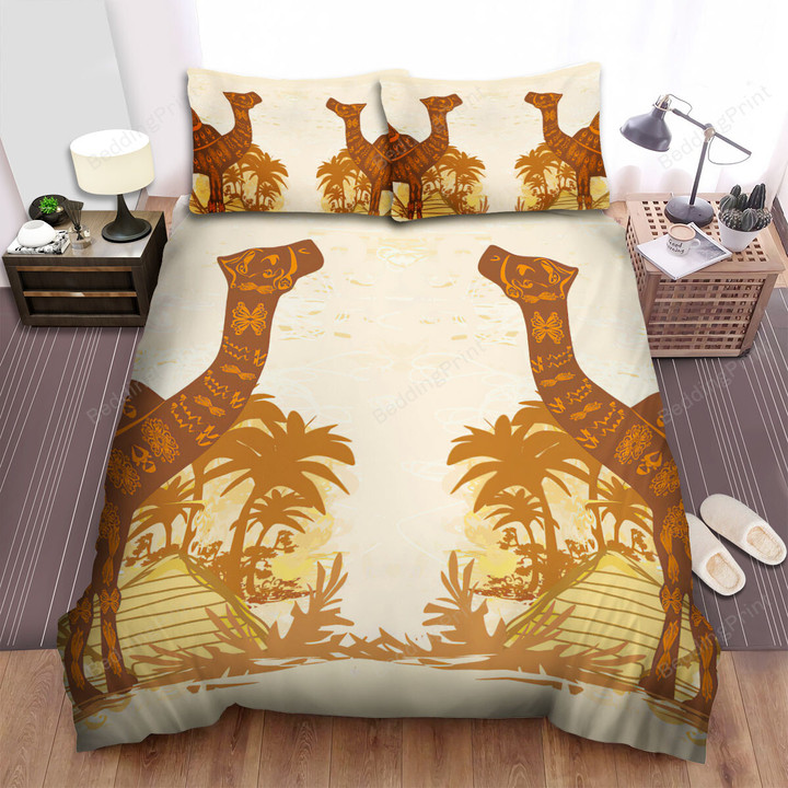 The Wild Animal - The Camel And The Pyramid Pattern Bed Sheets Spread Duvet Cover Bedding Sets