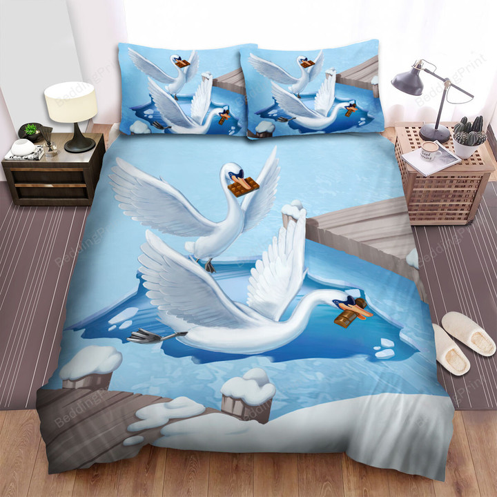 The Wild Animal - The Swan Bringing A Chocolate Bed Sheets Spread Duvet Cover Bedding Sets
