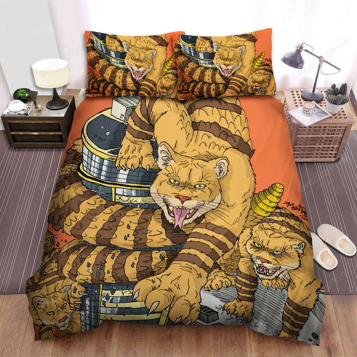 The Wildlife - The Cougar Rattle Snake Art Bed Sheets Spread Duvet Cover Bedding Sets