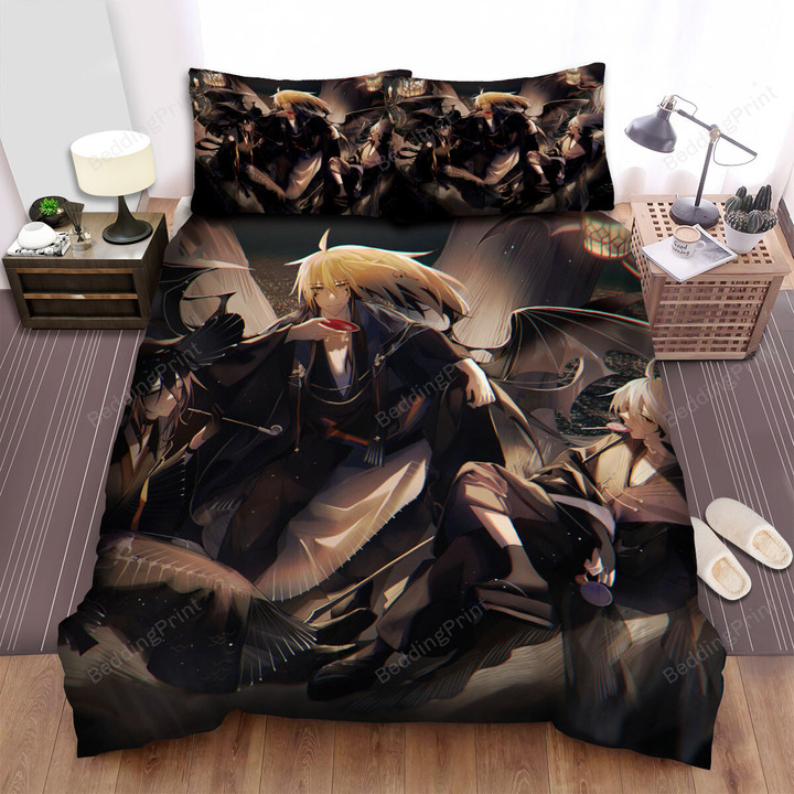 Nura: Rise Of The Yokai Clan The Yokai Brothers In Black Bed Sheets Spread Duvet Cover Bedding Sets