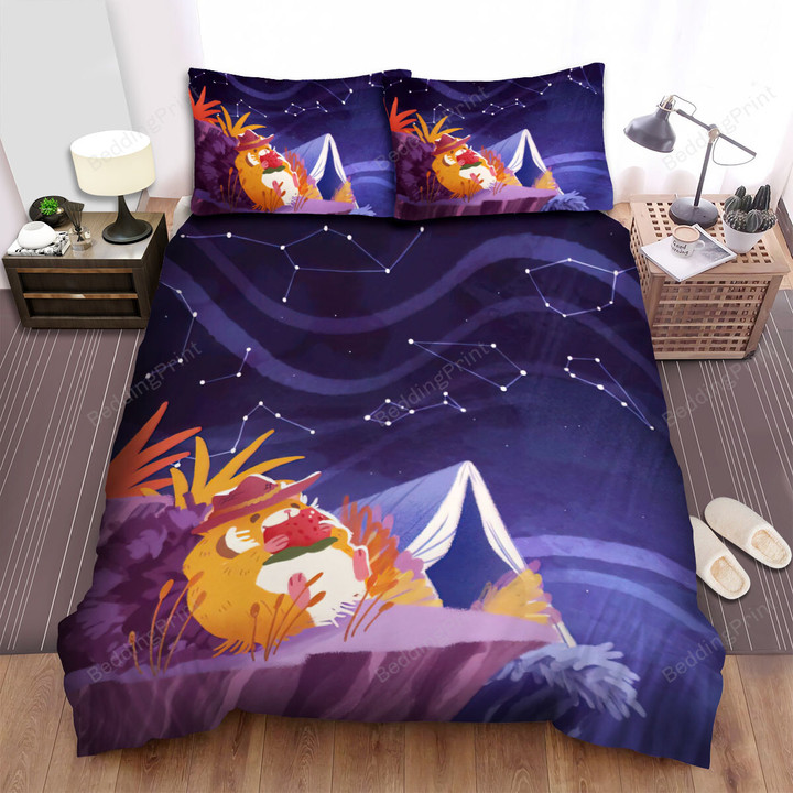 The Small Animal - The Hamster Cowboy Eating Strawberry Bed Sheets Spread Duvet Cover Bedding Sets