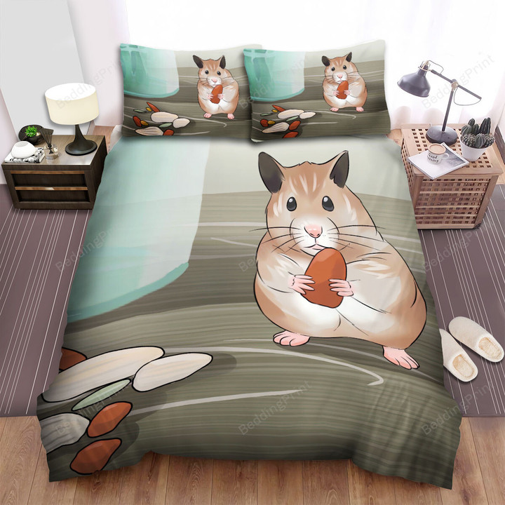 The Small Animal - The Hamster Standing On A Table Bed Sheets Spread Duvet Cover Bedding Sets