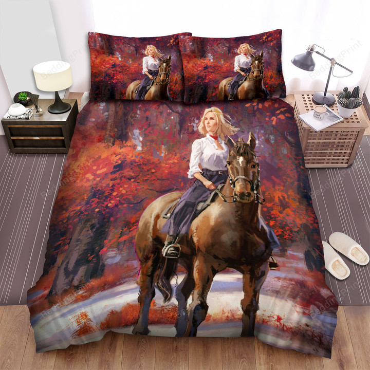 The Natural Animal - The Horse In The Snow Bed Sheets Spread Duvet Cover Bedding Sets