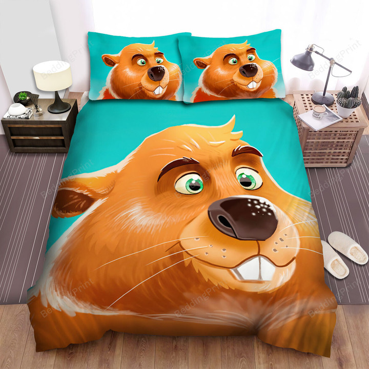 The Wildlife - The Beaver Face Bed Sheets Spread Duvet Cover Bedding Sets