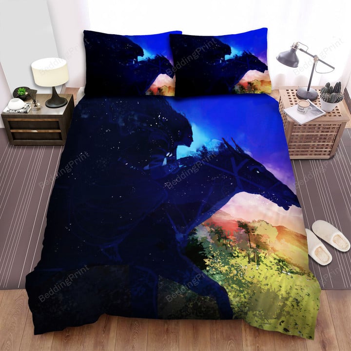 The Natural Animal - The Night Horse Running Art Bed Sheets Spread Duvet Cover Bedding Sets