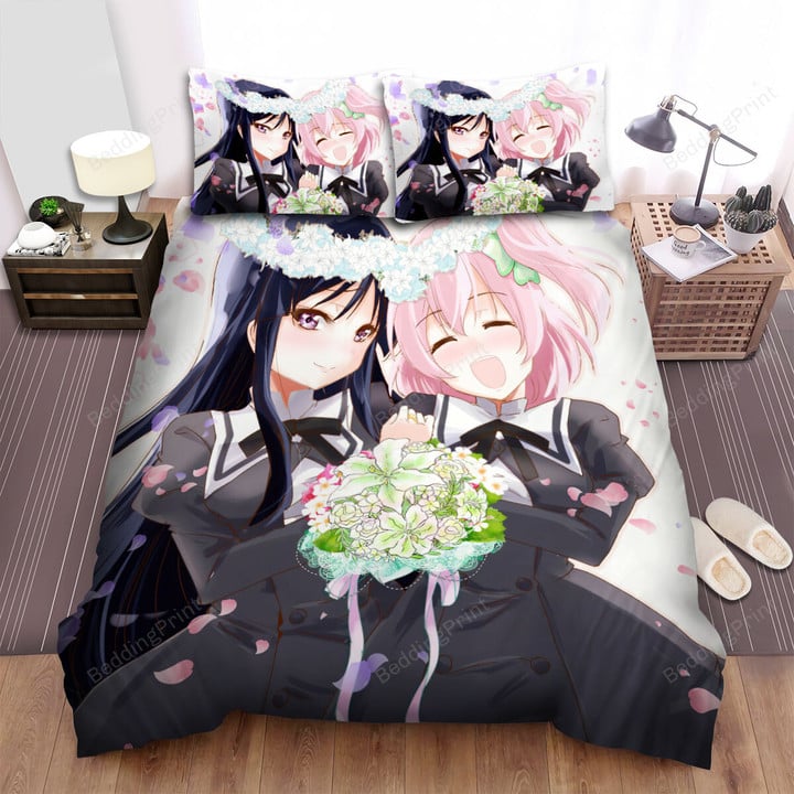Assault Lily Bouquet Riri & Shizu Itou Bed Sheets Spread Duvet Cover Bedding Sets