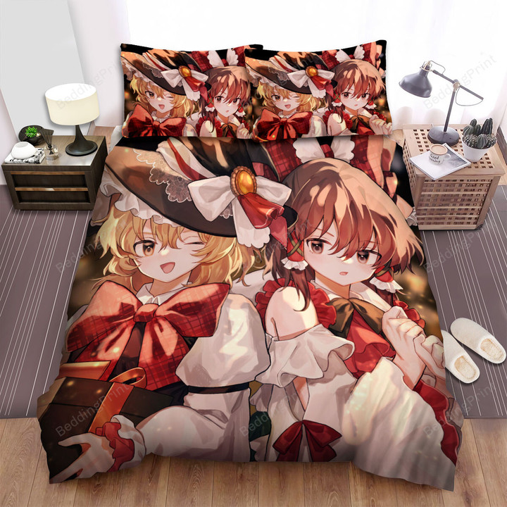Touhou Reimari In Red Bow Bed Sheets Spread Duvet Cover Bedding Sets